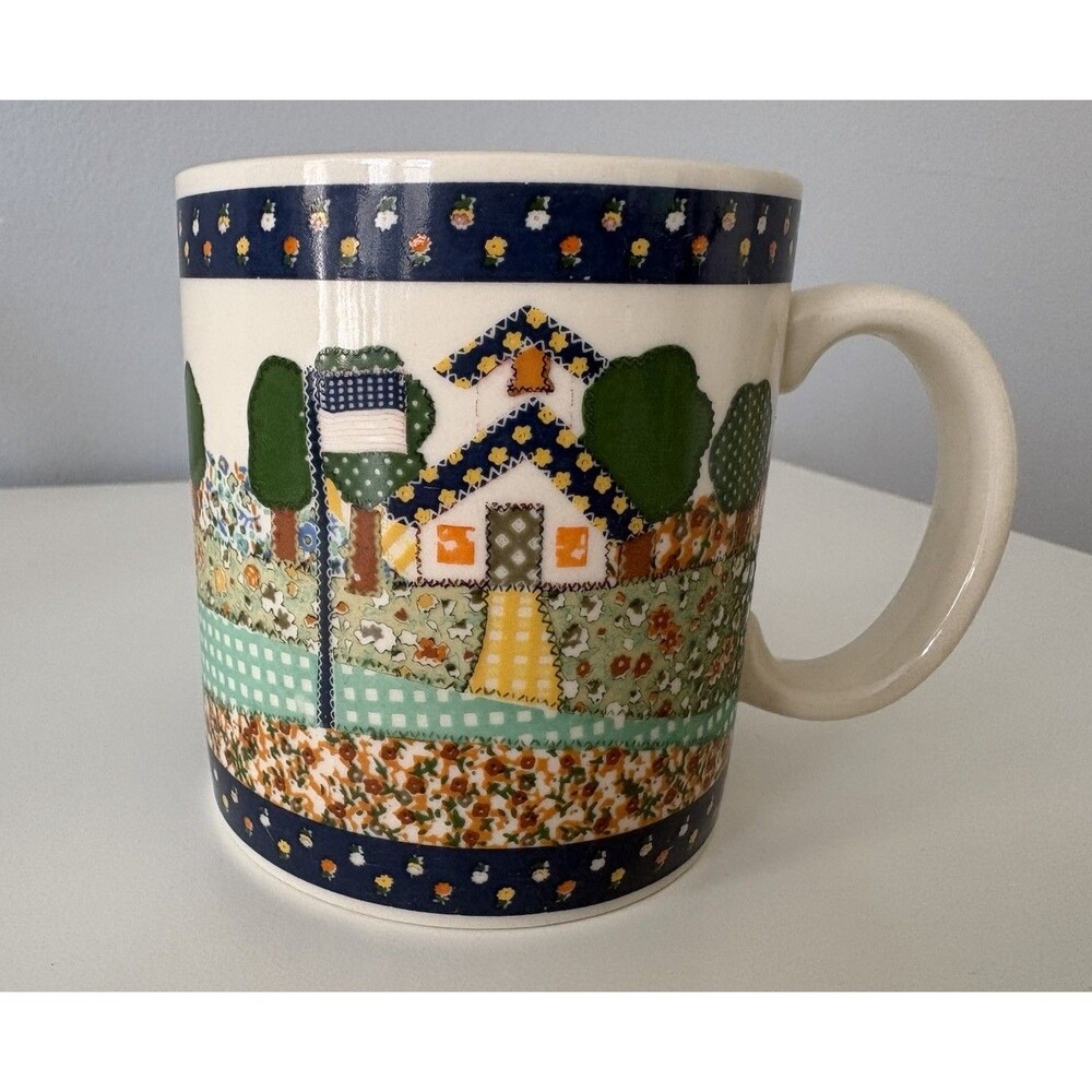 Otagiri Japan Design Gibson Greeting Inc Coffee Mug Vintage Patchwork Design